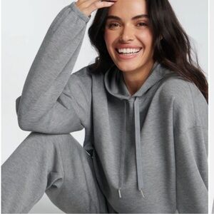 NWOT Spanx Air Essentials Cinched hoodie & Joggers set in Gray XS pants S shirt